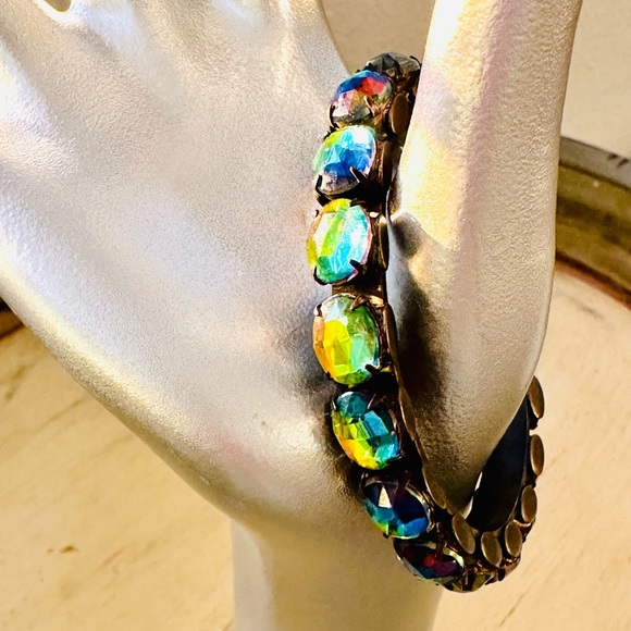 Vintage Rare heliotrope Sorrelli Crystal Cuff Bracelet - Picture 16 of 17